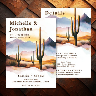Invitation Boho Desert Cactus Western Tout en un Mariage