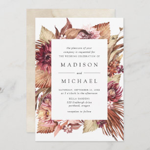 Invitation Boho Desert Floral Mariage