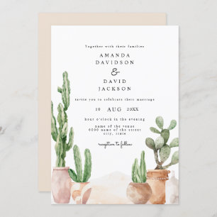 Invitation Boho Desert Mexico Cactus Bohemian Chic Mariage
