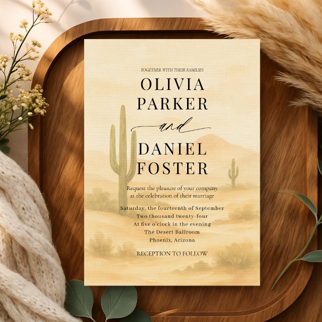 Invitation Boho Desert Watercolor Destination Wedding  (Créateur téléchargé)