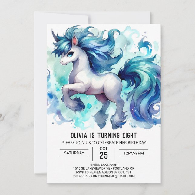 Invitation Boho Digital Horse Anniversaire (Devant)