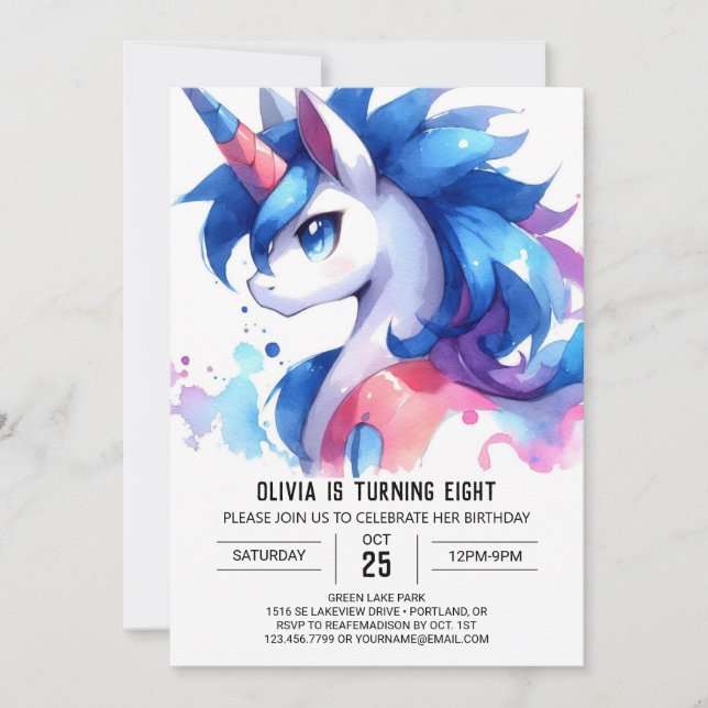Invitation Boho Digital Horse Anniversaire (Devant)