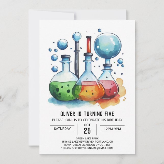 Invitation Boho Discovery Fusion Scientifique Anniversaire (Devant)