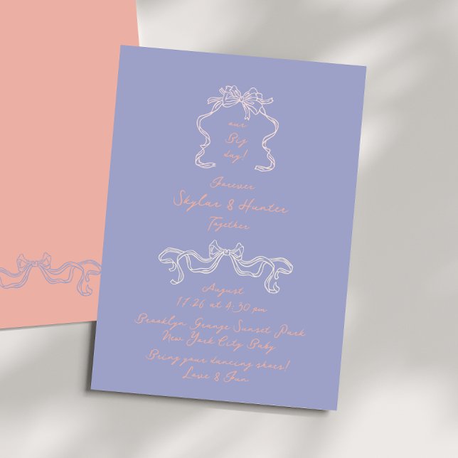 Invitation Boho Doodle manuscrit Retro Pastels Mariage (Créateur téléchargé)