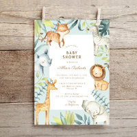 Boho doux safari animaux sage baby shower garçon