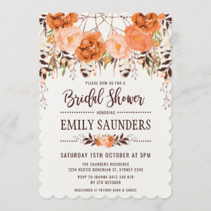 Invitation Boho Dreamcatcher Automne Fête des mariées florale