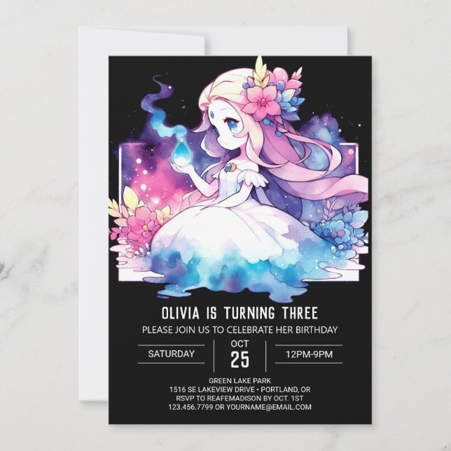 Invitation Boho Dreamy Princess Anniversaire (Devant)