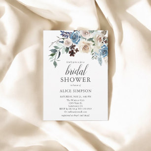 Invitation Boho Dusty Blue Bridal Shower