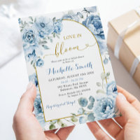 Boho Dusty Blue Floral Love in Bloom Fête des mari