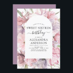 Invitation Boho Dusty Purple Sweet 16 Anniversaire Floral<br><div class="desc">Boho Dusty rose et violet vert botanique fleuri Aquarelle Printemps ou Sweet sixteen d'été Fête d'anniversaire Invitations - comprend une belle et élégante typographie script avec des fleurs botaniques modernes et la verdure pour la fête spéciale Sweet 16 Anniversaire.</div>