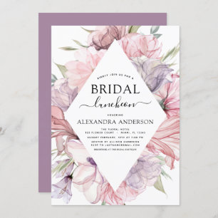 Invitation Boho Dusty rose violet Fête des mariées déjeuner I