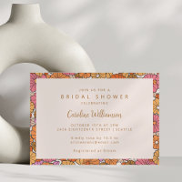 Boho Earthy Burange Orange Floral Fête des mariées