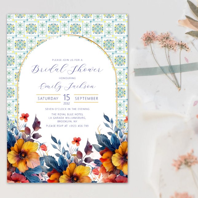 Invitation Boho Elegant Floral Méditerranéen (Créateur téléchargé)