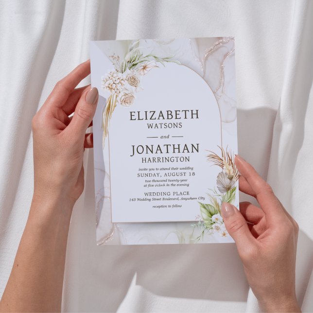 Invitation Boho Elegant Wedding (Modern Boho Elegant Wedding Invitation)