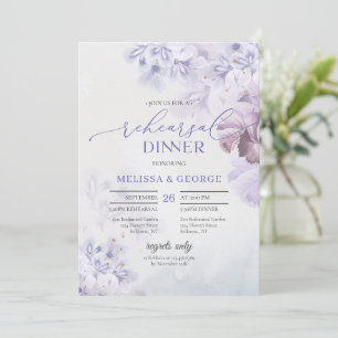 Invitation Boho élégante fleurs printanières lilas violet flo