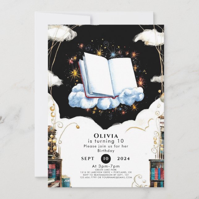 Invitation Boho Enchanted Enfants Histoire Anniversaire (Devant)