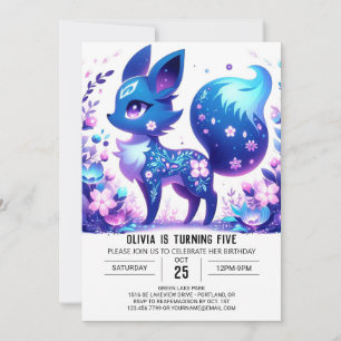 Invitation Boho Enchanted Fox Digital Anniversaire