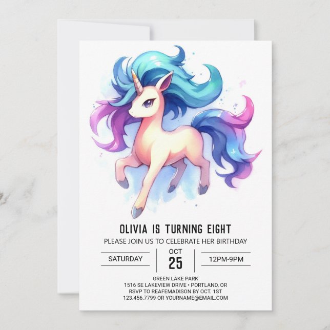 Invitation Boho Enfants Cheval Anniversaire (Devant)