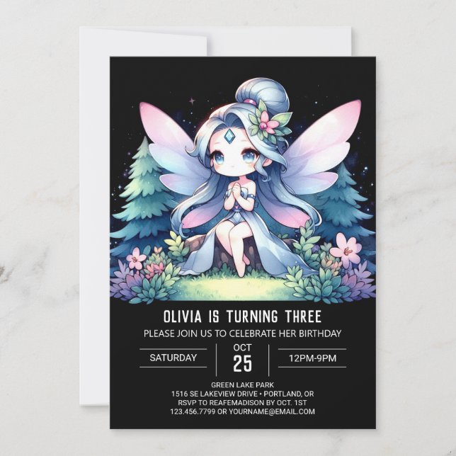 Invitation Boho Enfants Fairy Anniversaire (Devant)