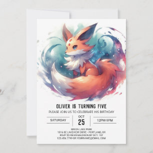 Invitation Boho Enfants Fox Anniversaire