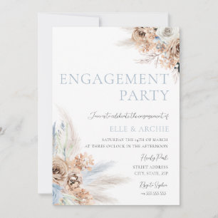 Invitation Boho Engagement Party Dusty Blue & Ivory Floral