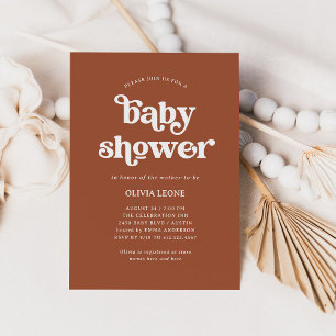 Invitation Boho et Rétro Terracotta BABY SHOWER