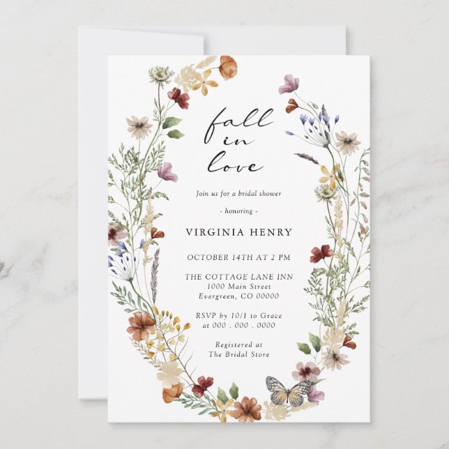 Invitation Boho Fall Bridal Shower (Devant)