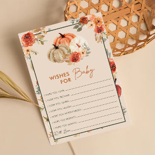 Invitation Boho Fall Citrouilles Woues Pour Baby shower Game