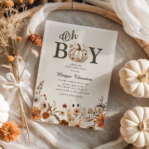 Invitation Boho Fall Fantôme Floral Halloween Baby shower gar