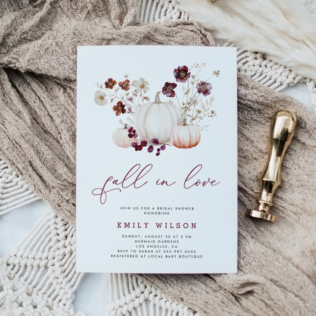 Invitation Boho Fall in Love Fleur sauvage Fête des mariées C (Créateur téléchargé)
