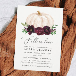 Invitation Boho Fall In Love Floral Citrouille Fête des marié
