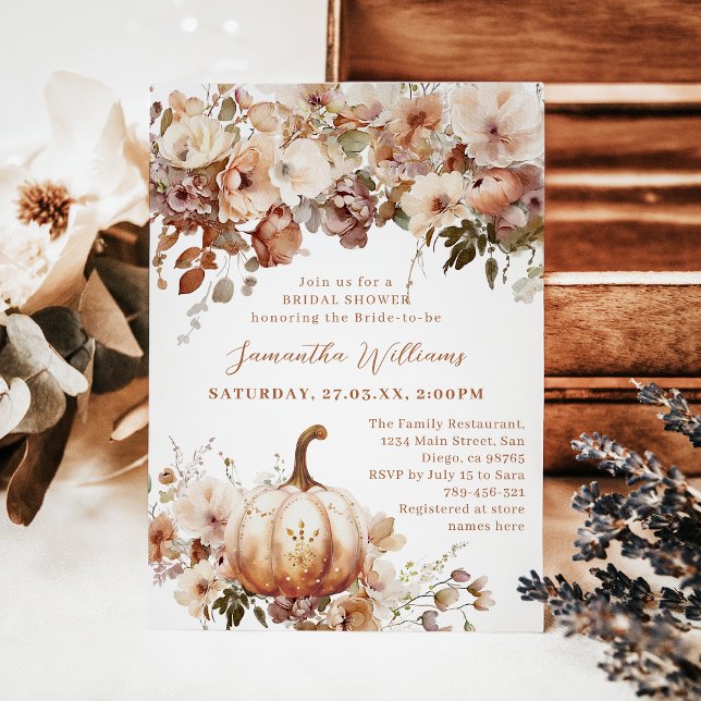 Invitation Boho Fall Rustic Chic Fête des mariées (Créateur téléchargé)