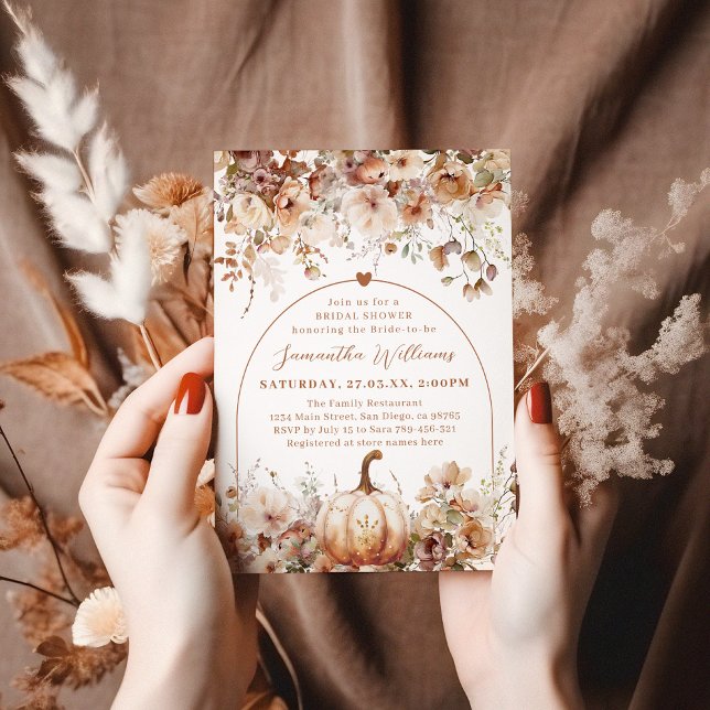Invitation Boho Fall Rustic Fleur sauvage Fête des mariées (Créateur téléchargé)
