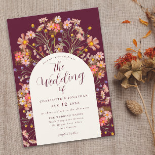 Invitation Boho Fall Rustique Fleur sauvage Floral Arch