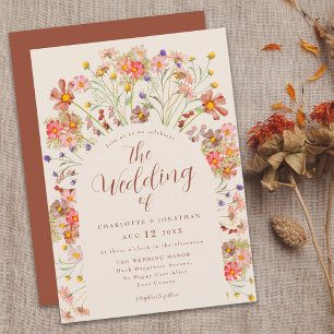 Invitation Boho Fall Rustique Fleur sauvage Floral Arch Maria