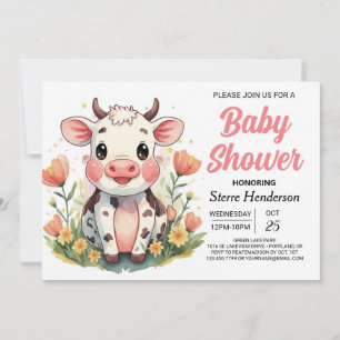 Invitation Boho Farm en ligne Baby shower de vache