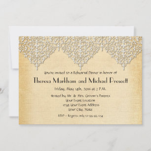 Invitation BOHO Faux Burlap n dentelle gitane moderne style m