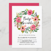 Boho Feathers rose Floral Wreath Baby Sprinkle