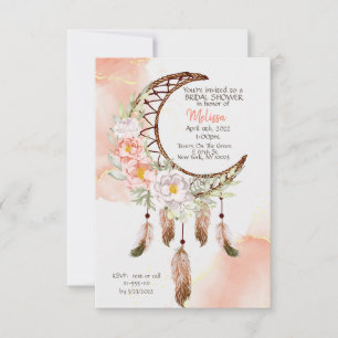 Invitation Boho Fête des mariées avec attrape de r