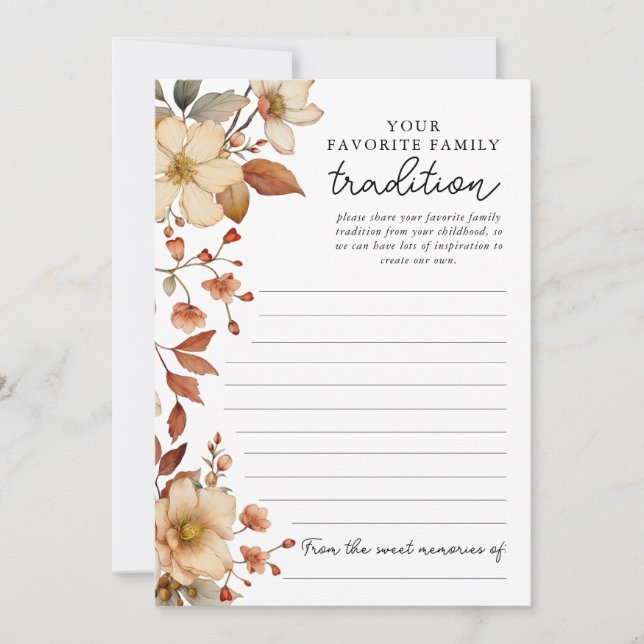Invitation Boho Fleur de Fleur Familiale Traditionnelle (Devant)