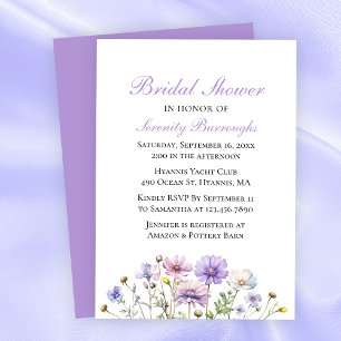 Invitation Boho Fleur sauvage aquarelle Fête des mariées flor