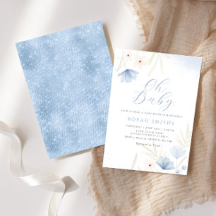 Invitation Boho Fleur sauvage Aquarelle Floral Girl Baby show