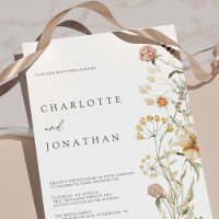 Boho Fleur sauvage Aquarelle Mariage minimal