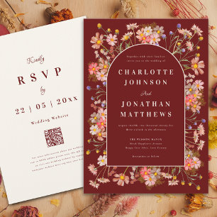 Invitation Boho Fleur sauvage Arch Terracotta Mariage de auto