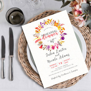 Invitation Boho Fleur sauvage Automne Déjeuner de répétition