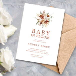Invitation Boho Fleur sauvage Baby in Bloom Baby shower