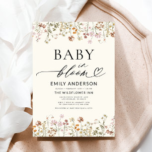 Invitation Boho Fleur sauvage Baby in Bloom Baby shower