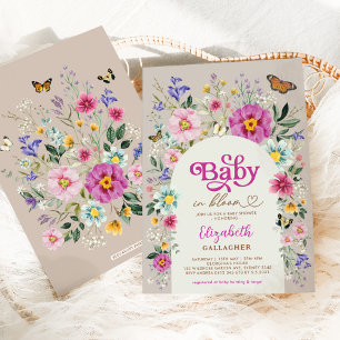Invitation Boho Fleur sauvage bébé en Fleur fille douche
