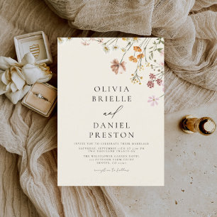 Invitation Boho Fleur sauvage Beige Garden Mariage