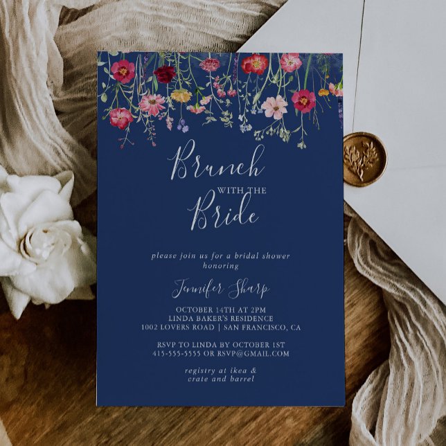 Invitation Boho Fleur sauvage Brunch avec la douche de mariée (Créateur téléchargé)